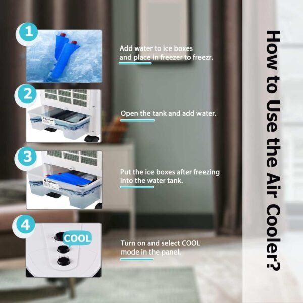 Portable Air Conditioner Evaporative Stand Up Windowless Room Cooler - Image 6