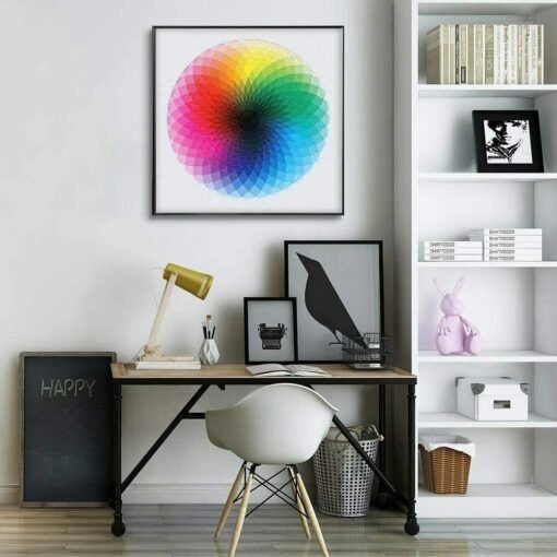 Gradient Color Rainbow Large Round Jigsaw Puzzle