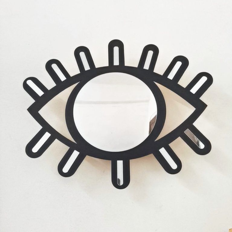 Wooden Eye Shape Wall Decorative Mirror - Image 5