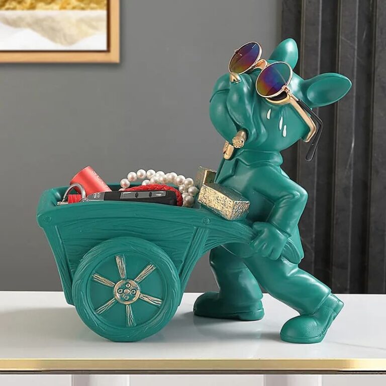 Decorative Statue French Bulldog Storage Figurine Key Holder - Image 3