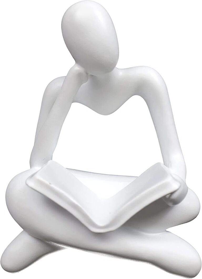 Thinker Reading Book Statue Modern Abstract Sculpture - Image 9