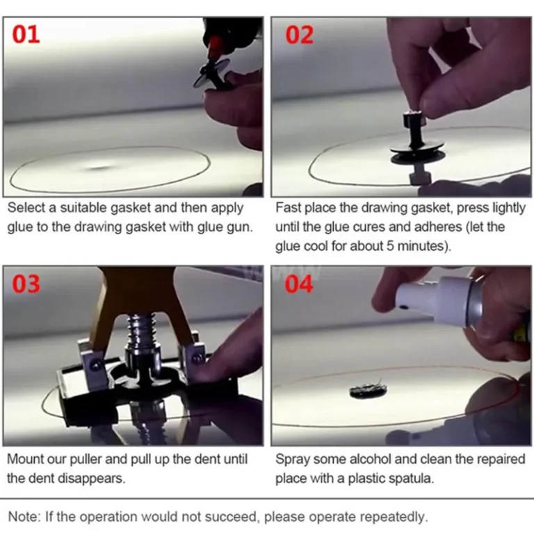 Car Body Sheet Metal Paintless Dent Plastic Puller Kit Suction Cup Set - Image 5