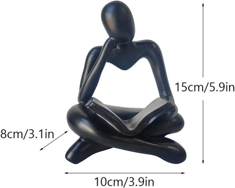 Thinker Reading Book Statue Modern Abstract Sculpture - Image 3