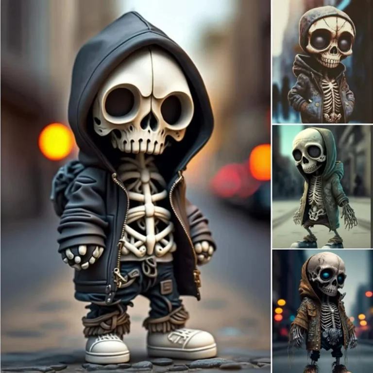 Halloween Theme Skeleton Doll Resin Ornament Skull Character Statue