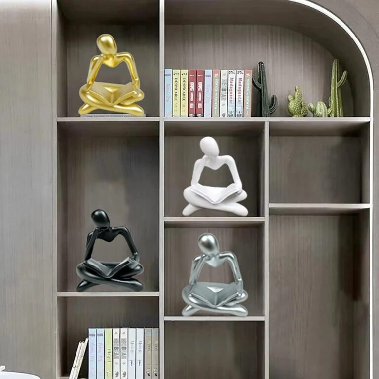 Thinker Reading Book Statue Modern Abstract Sculpture - Image 5