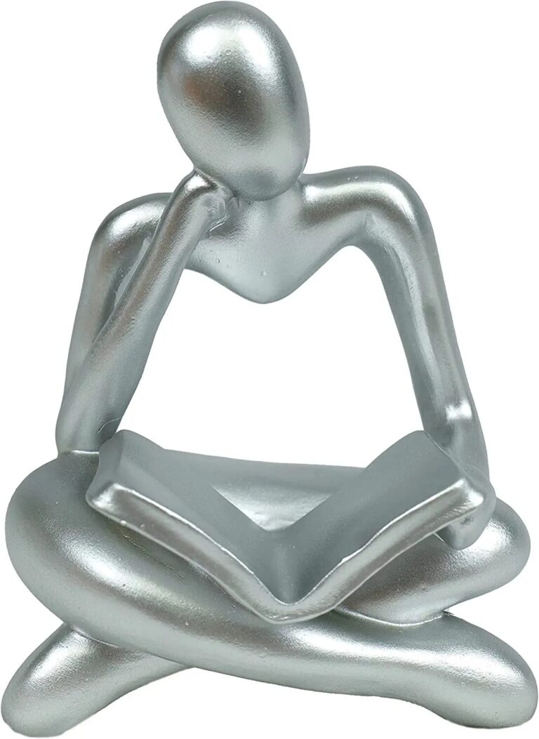 Thinker Reading Book Statue Modern Abstract Sculpture - Image 8