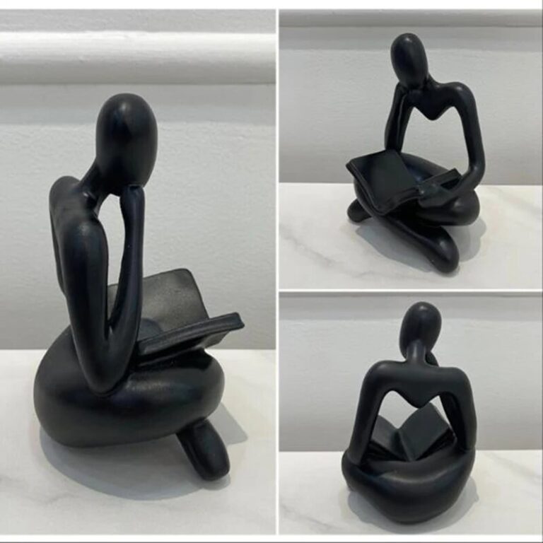 Thinker Reading Book Statue Modern Abstract Sculpture - Image 6