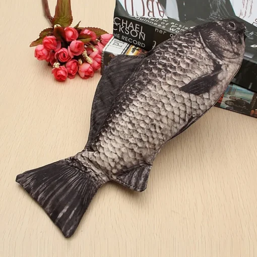 Realistic Fish Shape Makeup Pouch Carp Pen Bag - Image 2