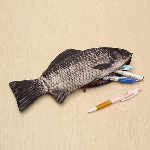 Realistic Fish Shape Makeup Pouch Carp Pen Bag