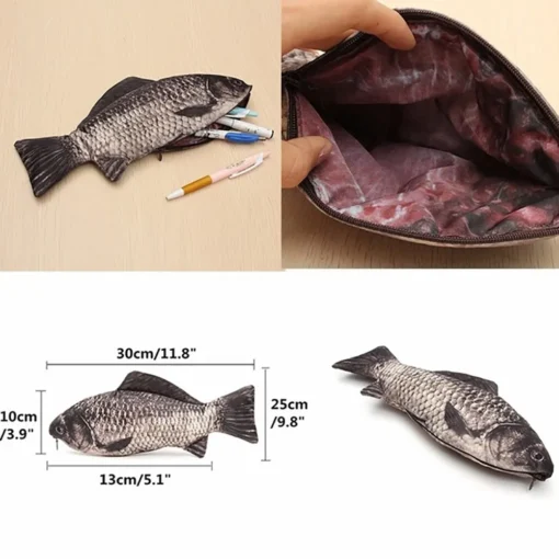 Realistic Fish Shape Makeup Pouch Carp Pen Bag - Image 4