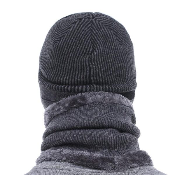 Warm Beanie Cap With Scarf