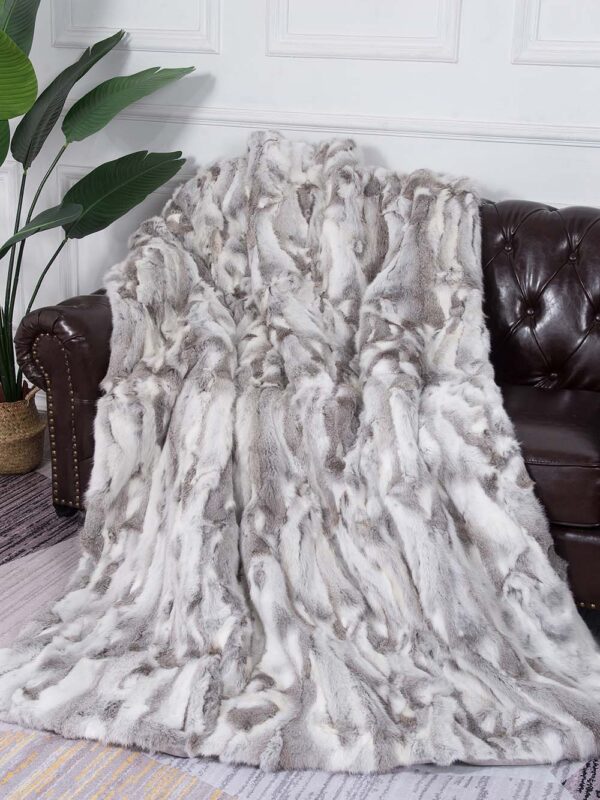 Snow Queen Rabbit Fur Throw Luxury Blanket