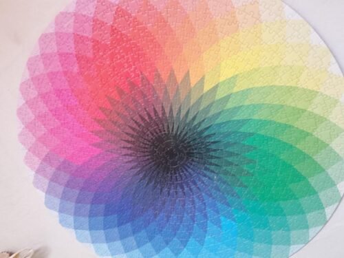 Gradient Color Rainbow Large Round Jigsaw Puzzle  photo review