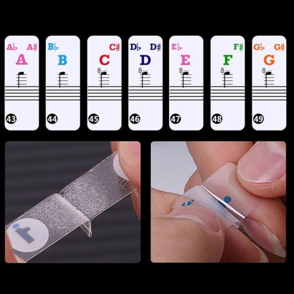 Removable Piano Key Stickers