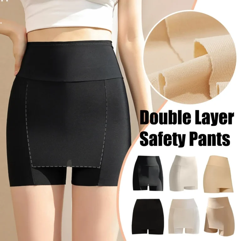 Double-layer Front Crotch Ice Silk Safety Shorts
