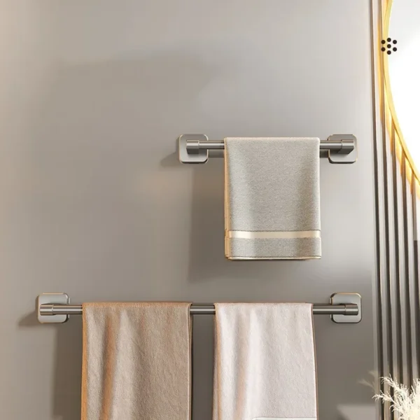 No-Drill Bathroom Towel Holder & Slipper Rack - Image 3