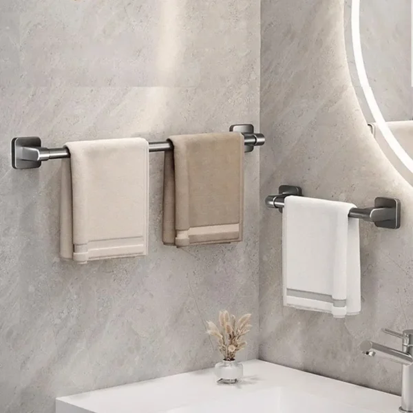 No-Drill Bathroom Towel Holder & Slipper Rack - Image 2
