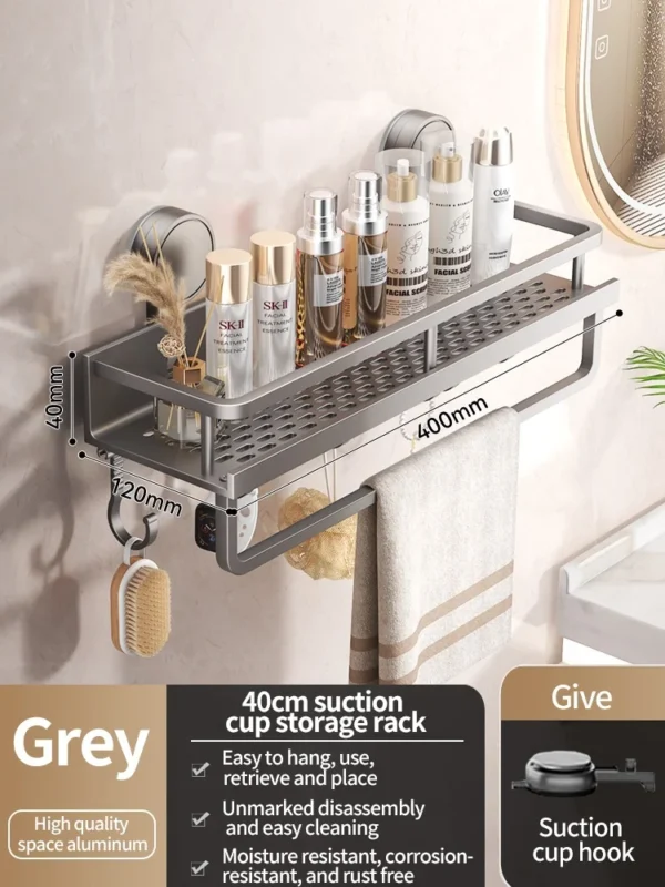 No-Drill Suction Cup Bathroom Shelf - Image 9