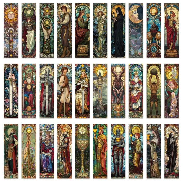 30Pcs Stained Glass Tarot Bookmarks - Image 3