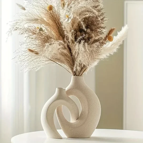 Nordic Hollow Ceramic Vase Set - Image 4