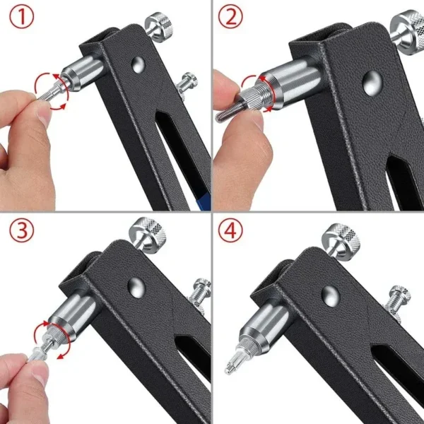 86pcs Heavy Duty Rivet Nut Gun Kit with 5 Mandrels & 80 Rivet Nuts, Hand Riveter Tool with Case - Image 6