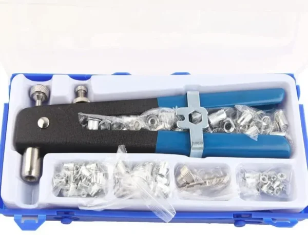 86pcs Heavy Duty Rivet Nut Gun Kit with 5 Mandrels & 80 Rivet Nuts, Hand Riveter Tool with Case - Image 2