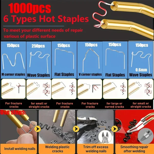 2-in-1 Plastic Welder Repair Kit with Hot Staples - Image 3