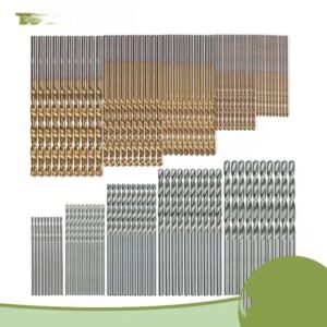 100pcs/200pcs Twist Drill Bit Set 1–3mm Titanium Plated & Natural Color High-Speed Steel Drill Bits