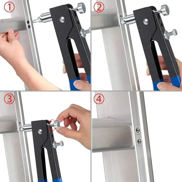 86pcs Heavy Duty Rivet Nut Gun Kit with 5 Mandrels & 80 Rivet Nuts, Hand Riveter Tool with Case - Image 4