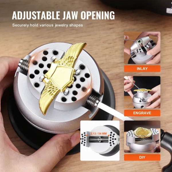 Ball Vise Engraving Block 3" & 5" – 360° Rotating Jewelry Engraving Setting Tool with Accessories - Image 6
