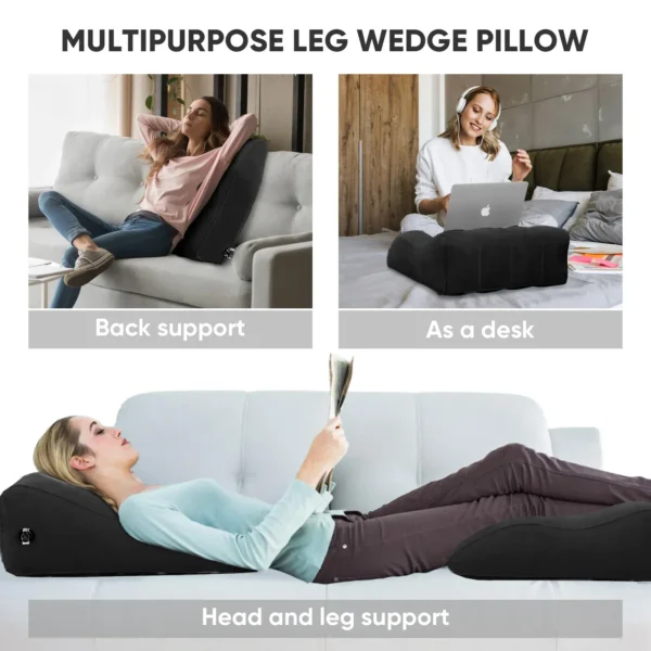 Inflatable Leg Elevation Pillow for Swelling Relief, Improved Circulation & Relaxation. - Image 3