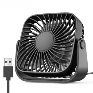 4-Inch USB Mini Portable Fan – 3 Speed Quiet Desk Table Fan with 360° Adjustable Stand for Camping, Home, and Office