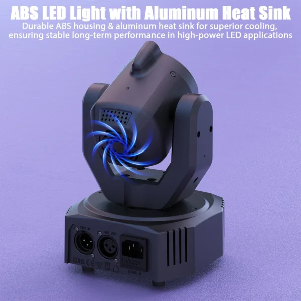 30W RGB Moving Head Light | DMX, Sound Activated Beam Pattern Projector for DJ, Disco & Parties,US Plug - Image 6