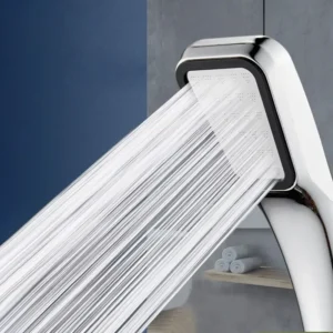 300-Hole Pressurized Showerhead | Square Handheld Water Saving Rainfall Nozzle for Low Water Pressure
