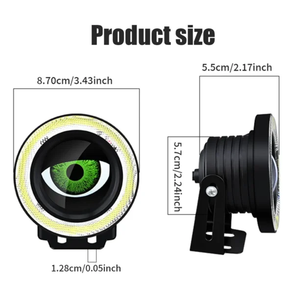 3.5-Inch Devil Eyes LED Car Headlight Lens | Dynamic RGB Halo Ring with 32/82 Modes & App Control - Image 4