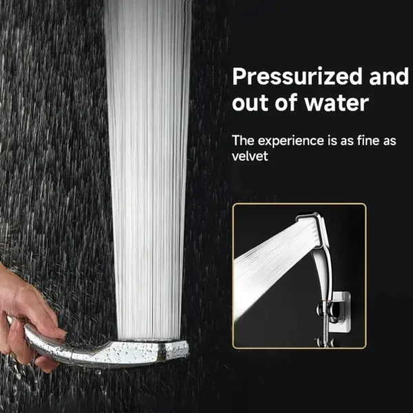 300-Hole Pressurized Showerhead | Square Handheld Water Saving Rainfall Nozzle for Low Water Pressure - Image 4