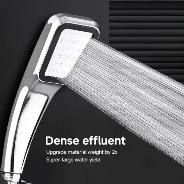 300-Hole Pressurized Showerhead | Square Handheld Water Saving Rainfall Nozzle for Low Water Pressure - Image 5